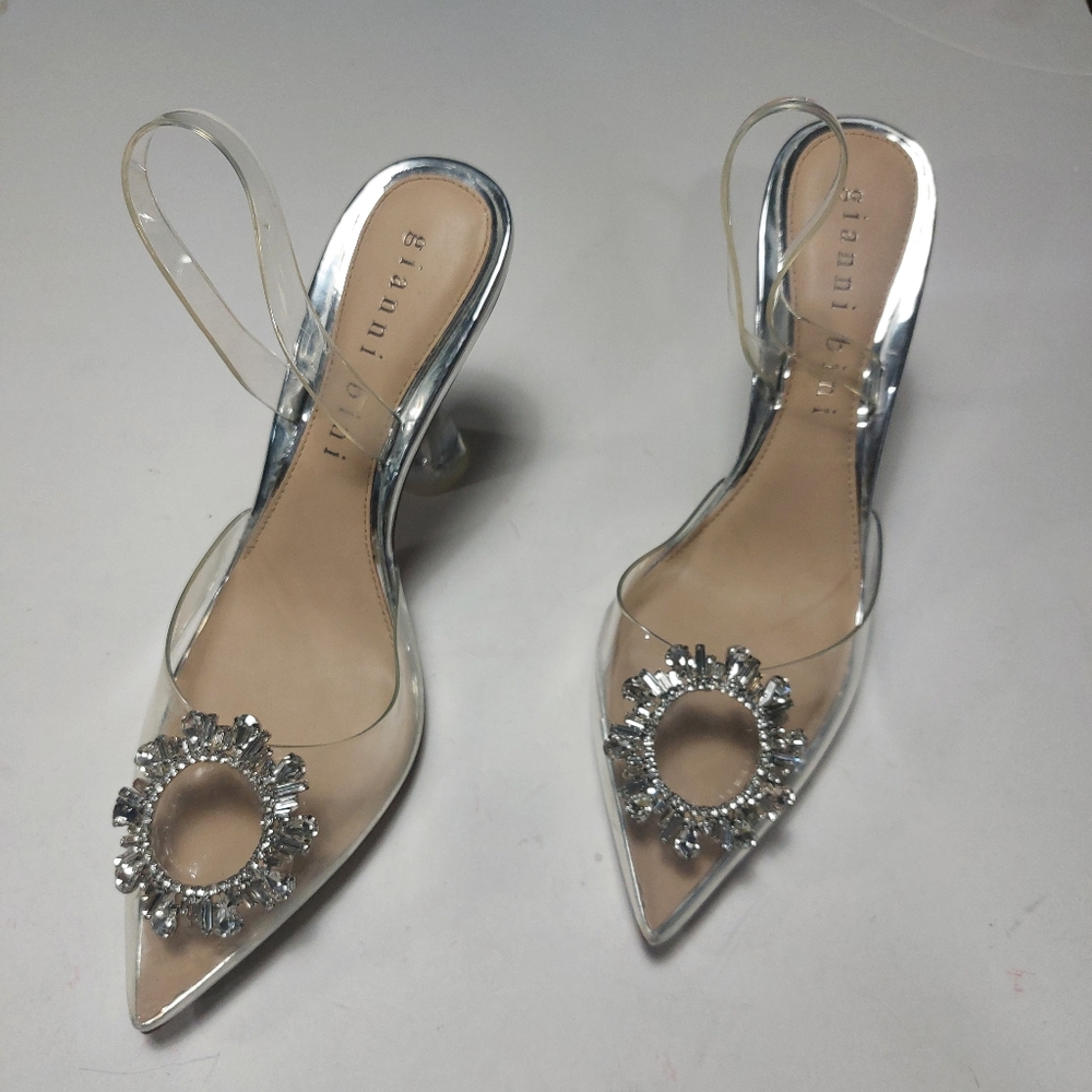 GIANNI BINI Vivyee Clear Rhinestones Heels Size 11 - Picture 15 of 15